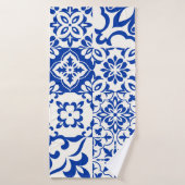 Ensemble de 16 azulejos en bleu, blanc. Original (Serviette de bain)