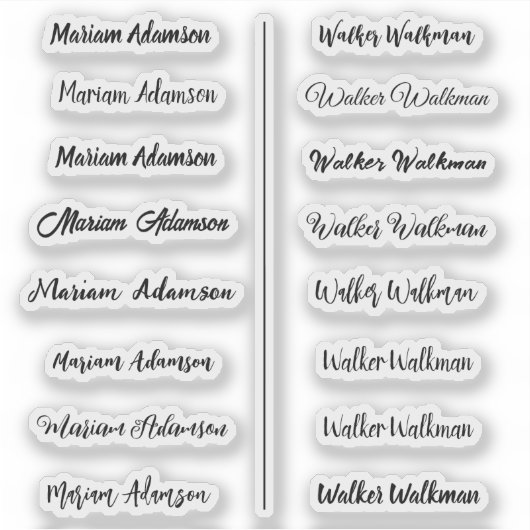 (Ensemble de 16) Stickers de nom simple transparen (Devant)