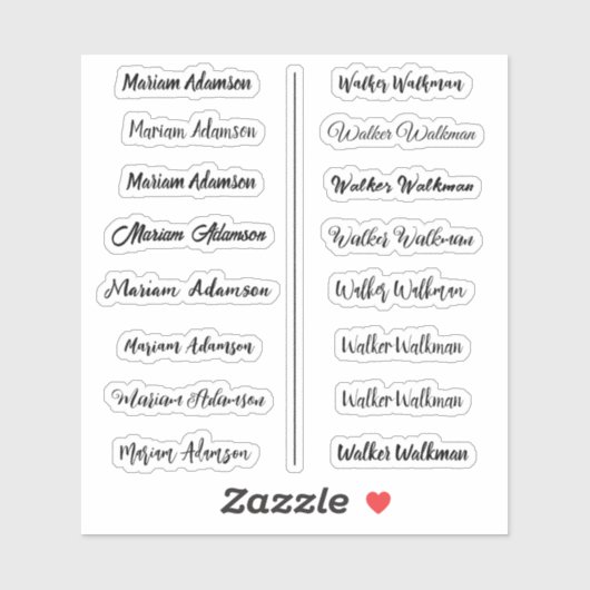 (Ensemble de 16) Stickers de nom simple transparen (Feuille)