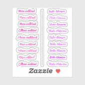 (Ensemble de 18) Stickers de nom simple fillette t (Feuille)