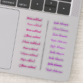(Ensemble de 18) Stickers de nom simple fillette t