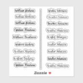 (Ensemble de 18) Stickers de nom simple transparen (Feuille)