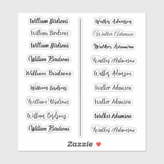(Ensemble de 18) Stickers de nom simple transparen (Feuille)