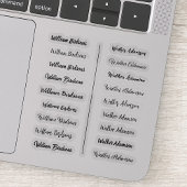 (Ensemble de 18) Stickers de nom simple transparen