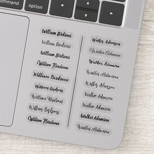 (Ensemble de 18) Stickers de nom simple transparen