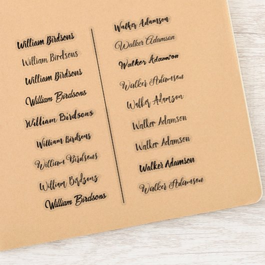 (Ensemble de 18) Stickers de nom simple transparen