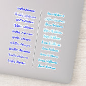 (Ensemble de 20) Stickers de nom simple bleu pour