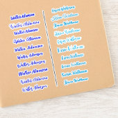 (Ensemble de 20) Stickers de nom simple bleu pour
