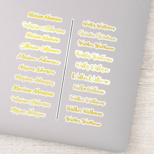 (Ensemble de 20) Stickers de nom simple Gold Trans