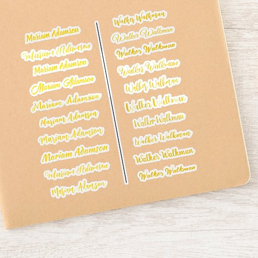 (Ensemble de 20) Stickers de nom simple Gold Trans