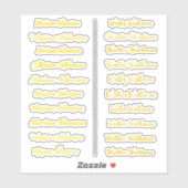 (Ensemble de 20) Stickers de nom simple Gold Trans (Feuille)