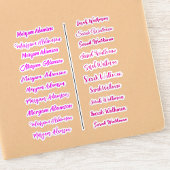 (Ensemble de 20) Stickers de nom simple rose pour 