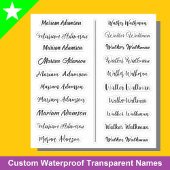 (Ensemble de 20) Stickers de nom simple transparen