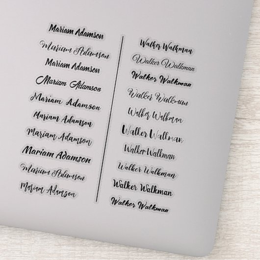 (Ensemble de 20) Stickers de nom simple transparen