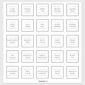 Ensemble de 25 Étiquettes de cuisine étanche perso (Feuille)