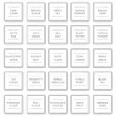 Ensemble de 25 Étiquettes de cuisine étanche perso (Devant)