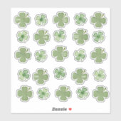 Ensemble de 25 Stickers Shamrock en vinyle tacheté (Feuille)