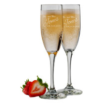 Ensemble de 2 Flûtes de Champagne de mariée et de