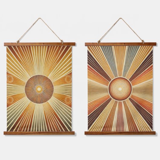 Ensemble de 2 Tapisseries murales géométriques en  (Double)