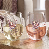 Ensemble de 2 verres à vin drôles de paresseux "Do