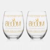Ensemble de 2 verres à vin floraux en or luxueux (Verso)