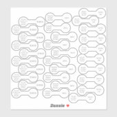 Ensemble de 30 autocollants de barre de piercing é (Feuille)