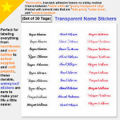 (Ensemble de 30 étiquettes) Stickers de nom simple