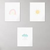 Ensemble de 3 affiche murale pastel arc-en-ciel (Recto)
