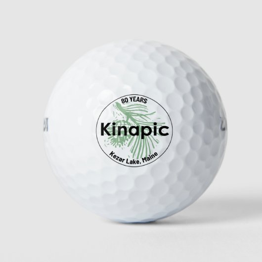 Ensemble de 3 balles de golf Kinapic 80e année (Devant)