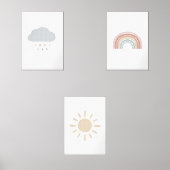 Ensemble de 3 boho arc-en-ciel, nuage, empreinte s (Recto)