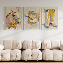 Ensemble de 3 Casquette d'amorçage Cowgirl Horse W