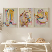 Ensemble de 3 Casquette d'amorçage Cowgirl Horse W