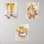 Ensemble de 3 Casquette d'amorçage Cowgirl Horse W (Recto)