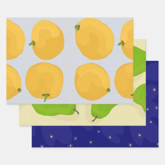 Ensemble de 3 feuilles de papier-cadeau (Lot)