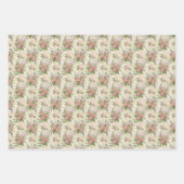 Ensemble de 3 feuilles de papier cadeau floral let (Devant 3)