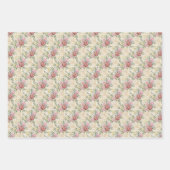 Ensemble de 3 feuilles de papier cadeau floral let (Devant)