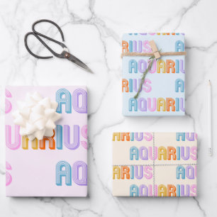 Ensemble de 3 feuilles de papier d'emballage signe