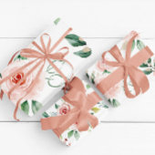 Ensemble de 3 feuilles d'emballage Rose rose aquar
