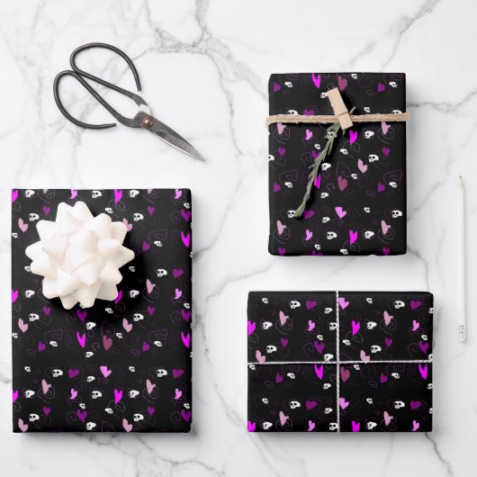 Ensemble de 3 feuilles plates de papier cadeau (Recto)