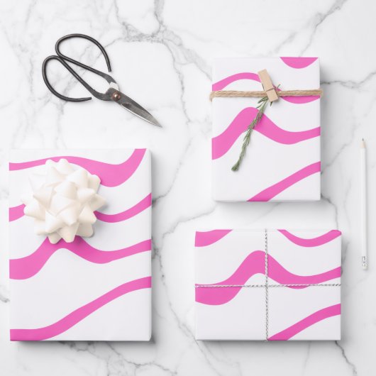 Ensemble de 3 feuilles plates de papier cadeau (Recto)