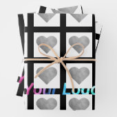 Ensemble de 3 feuilles plates de papier cadeau (En situation)