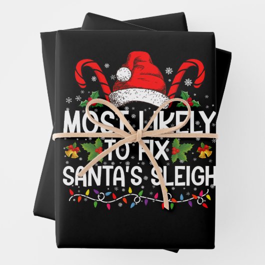 Ensemble de 3 feuilles plates de papier cadeau (En situation)