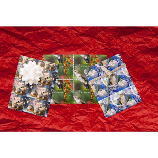 Ensemble de 3 feuilles plates de papier cadeau