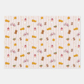 Ensemble de 3 feuilles plates de papier cadeau (Devant)