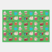 Ensemble de 3 feuilles plates de papier cadeau pou (Devant 2)