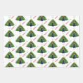Ensemble de 3 feuilles plates de papier cadeau Xma (Devant 2)