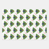 Ensemble de 3 feuilles plates de papier cadeau Xma (Devant)