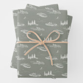 Ensemble de 3 feuilles plates de papier d'emballag (En situation)