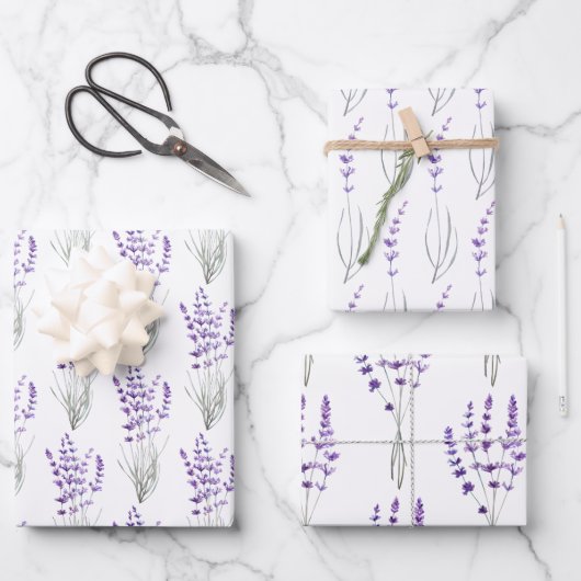 Ensemble de 3 feuilles plates de papier d'emballag (Recto)