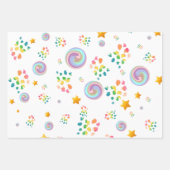 Ensemble de 3 feuilles plates de papier d'emballag (Devant 3)